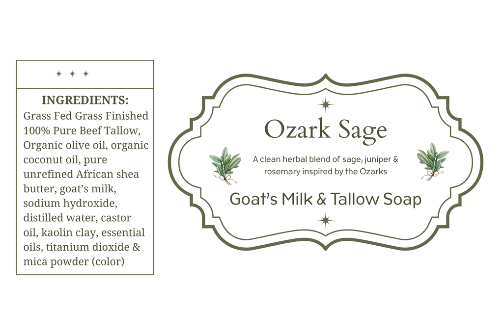 Goat's Milk & Tallow Soap - Ozark Sage