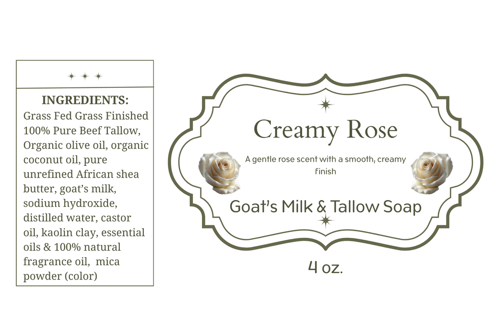 Goat's Milk & Tallow Soap - Creamy Rose