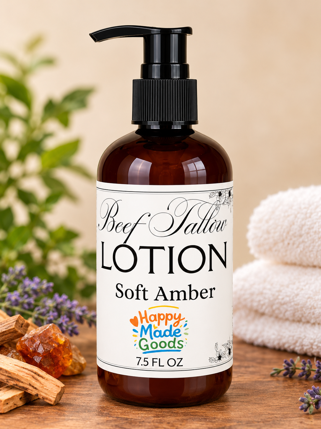 Beef Tallow Body Lotion - Soft Amber
